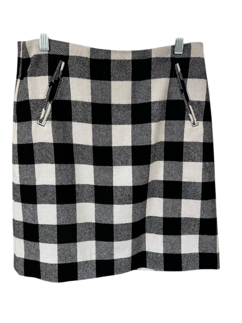 Talbots Black and White Buffalo Check Mini Skirt